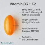 Sports Research Vitamin D3 + K2 (5000 IU D3 + 100 mcg K2) – 160 Veg Softgels - Image 5