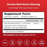 Nutra Champs Korean Panax Ginseng 12,000 mg – 120 Vegan Capsules - Image 3
