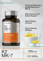 Horbaach Vitamin D3 K2 5000 IU 100mcg MK-7 Complex – 180 Softgel Capsules - Image 5