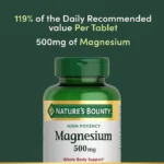 Nature’s Bounty Magnesium 500mg – 100 Tablets - Image 2