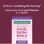 Nature's Bounty Advanced Hair, Skin & Nails, Argan-Infused Vitamin with Biotin and Hyaluronic Acid, 150 Softgels, - Image 2