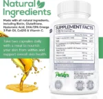 Parker Naturals Glowing Skin Supplement Biotin Glutathione Hyaluronic Acid DHA/EPA Omega 3 Fish Oil, CoQ10, Vitamin C, All Natural Skin Care Supplement 60 Capsule - Image 3
