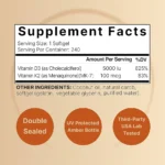 NatureBell Vitamin D3 (5,000 IU) + K2 (100 mcg) – 240 Softgels - Image 4