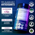 Alpha Flow Liposomal Glutathione (1,750 mg) – 120 veggie capsules - Image 2