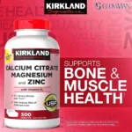 Kirkland Signature Calcium Citrate Magnesium and Zinc With Vitamin D3- 500 Tablets - Image 2