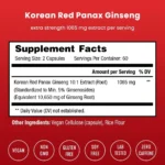 Nutra Champs Korean Panax Ginseng 10,650 mg – Energy, Performance & Focus Support (120 Vegan Capsules) - Image 3