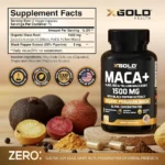X Gold Health Organic Maca Root Powder 1500mg - 150 Capsules - Image 2