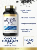 Carlyle Calcium Magnesium Zinc Vitamin D3 with Boron 300 Vegetarian Caplets - Image 3