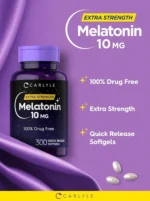 Carlyle Melatonin 10mg | 300 Softgels | Extra Strength Support for Adults | Non-GMO, Gluten Free Supplement - Image 3