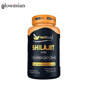 Herbtonics Shilajit for Men & Women with Ashwagandha, Korean Red Ginseng, Rhodiola Rosea, Ginkgo Biloba, Tongkat | 60 Vegan Capsules