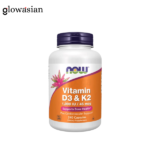 Now Supplements Vitamin D3 & K2 1000IU / 45mcg Supports Bone Health 240 Capsules