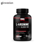 Force Factor L-Arginine Nitric Oxide Supplement with BioPerine to Help Build Muscle and Support Stronger Blood Flow, Circulation, Nutrient Delivery, and Pumps, L-Arginine 3000mg, 3g, 150 Capsules