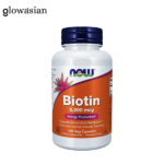 NOW Biotin 5,000 mcg | Strong Hair, Healthy Skin & Nails | 120 Veg Capsules | Non-GMO