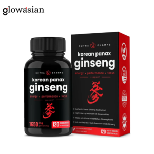 NutraChamps Korean Red Panax Ginseng 1650mg - 120 Vegan Capsules Extra Strength Root Extract Powder Supplement w/ High Ginsenosides for Energy, Performance & Focus Pills for Men & Women