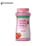 Nature's Bounty Optimal Solutions Hair, Skin & Nails Vitamin Gummies with Biotin, 2500 mcg, Strawberry, 80 Gummies