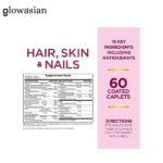 Nature’s Bounty Optimal Solutions Hair, Skin & Nails Formula with 3,000 mcg Biotin – 60 Coated Caplets - Image 2