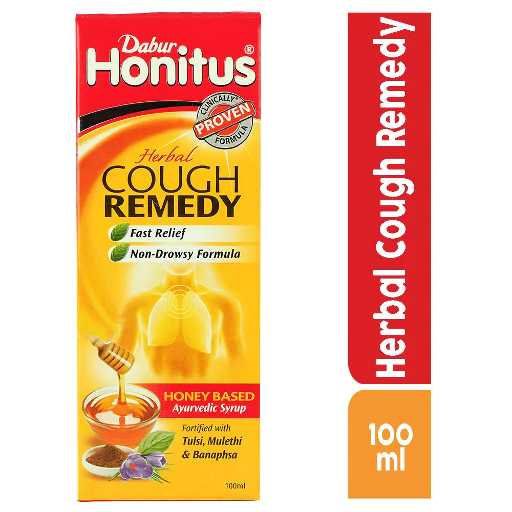 Dabur Honitus Herbal Cough Remedy Syrup – 100 ml - Image 2
