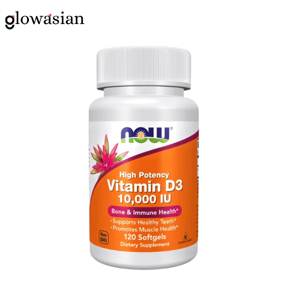 NOW Foods Vitamin D-3 10000 IU – 120 Softgels - Image 1