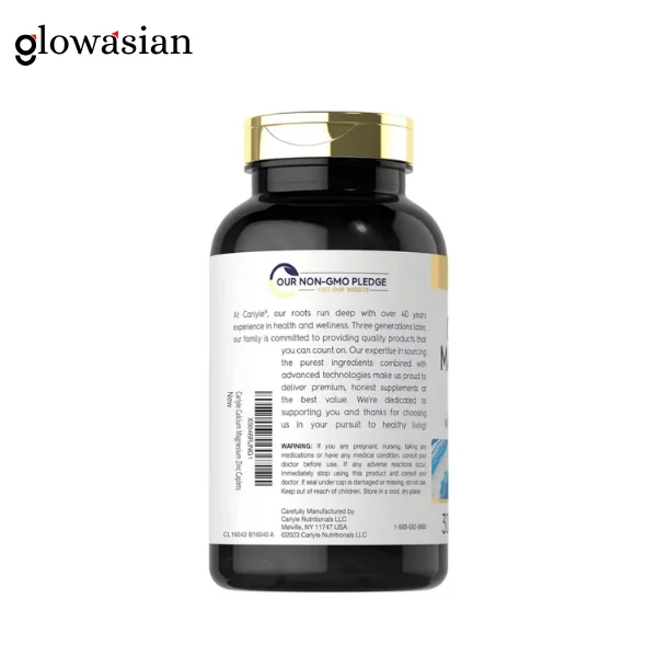 Carlyle Calcium Magnesium Zinc Vitamin D3 with Boron 300 Vegetarian Caplets - Image 2