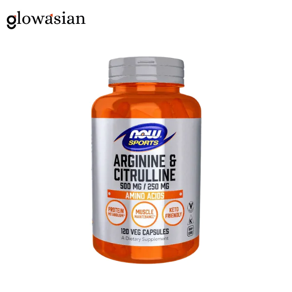 Now Arginine & Citrulline 500 mg 250 mg 120 - Veg Capsules - Image 1