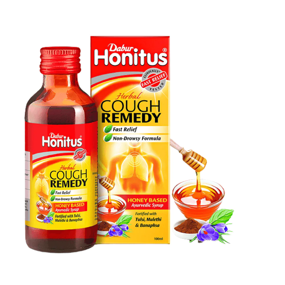 Dabur Honitus Herbal Cough Remedy Syrup – 100 ml - Image 3