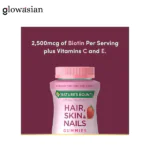 Nature's Bounty Optimal Solutions Hair, Skin & Nails Vitamin Gummies with Biotin, 2500 mcg, Strawberry, 80 Gummies - Image 2