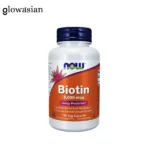 NOW Biotin 5,000 mcg | Strong Hair, Healthy Skin & Nails | 120 Veg Capsules | Non-GMO