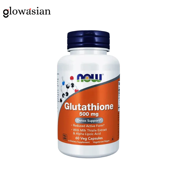NOW Glutathione 500 mg, With Milk Thistle Extract & Alpha Lipoic Acid-60 Veg Capsules - Image 1